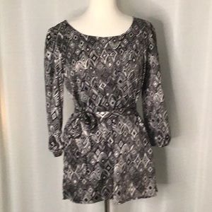 Elementz Black & White Tunic Top